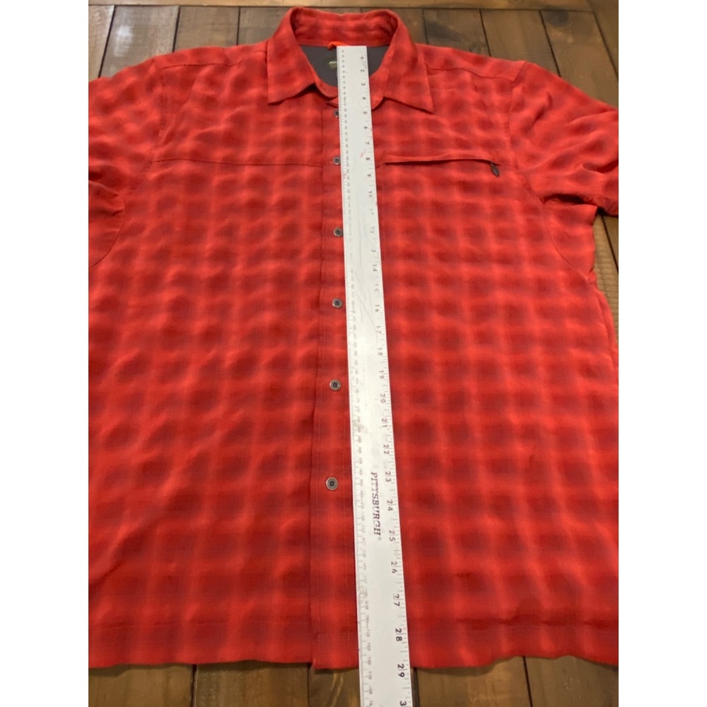 Eddie Bauer Voyager Flex Shirt Men's Medium Red Plaid Short Sleeve Button Down - Picture 8 of 8